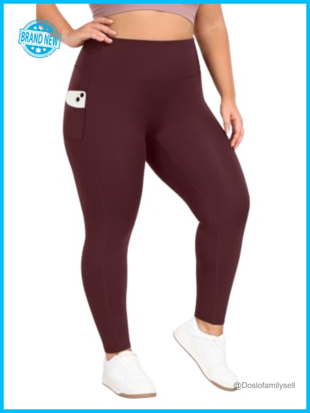 Plus Size Leggings with Pockets Tummy Control High Waist Workout Yoga Pants